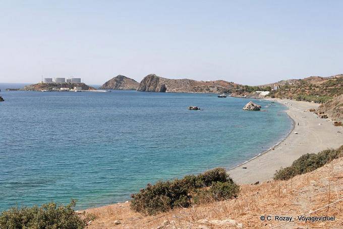 Kali Limenes, Strand und Lager Port auf der kleinen Insel Agios Pavlos - Kreta, Griechenland