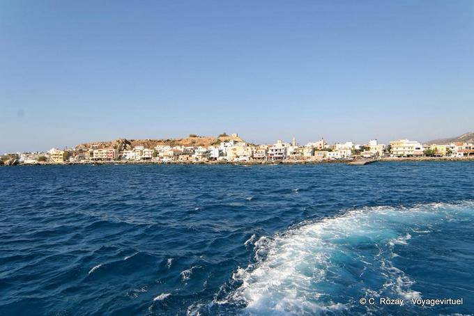 Boot Blick auf die Stadt Seite Paleochora - Kreta, Griechenland