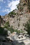 Zaros, gehen in das Bett der Schlucht, Kreta.