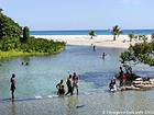 Schwimmen in Richtung der Playa Los Patos, Dominikanische Rep..