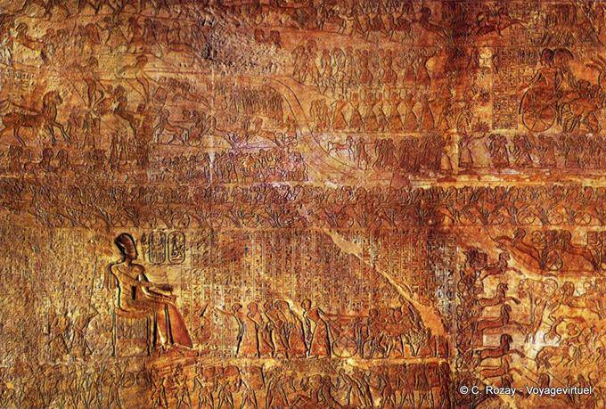 Schauplatz der Schlacht von Kadesch gegen die Hethiter, Fresko, Abu Simbel - Aegypten