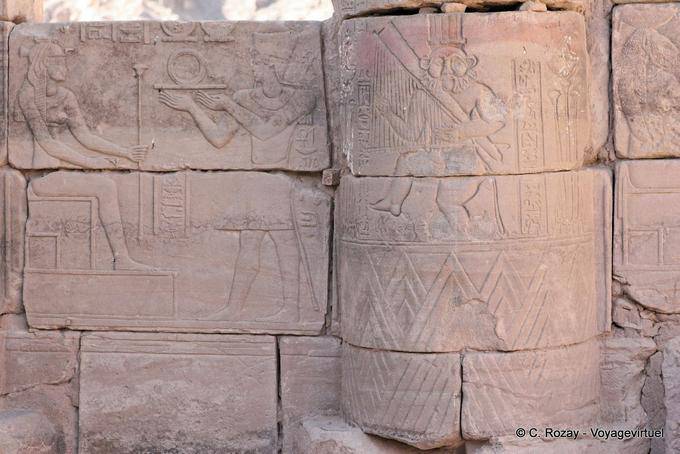 Detail des Reliefs, Tempel von Hathor Philae - Aegypten