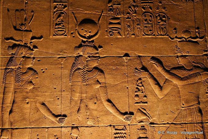 Wandskulpturen, Tempel von Philae - Aegypten