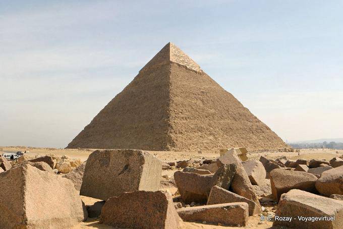 Die Pyramide des Mykerinos Khefren sehen aus dem Steinbruch, Giza - Aegypten