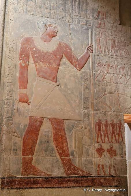 Farbige Fresko, Pharao Wimper Mastaba von Mereruka, Sakkara - Aegypten