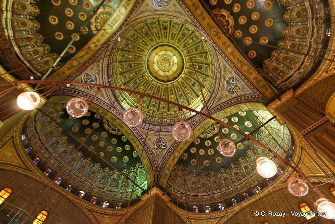 Dekoration von fünf Kuppeln Muhammad Ali Moschee, Kairo - Aegypten