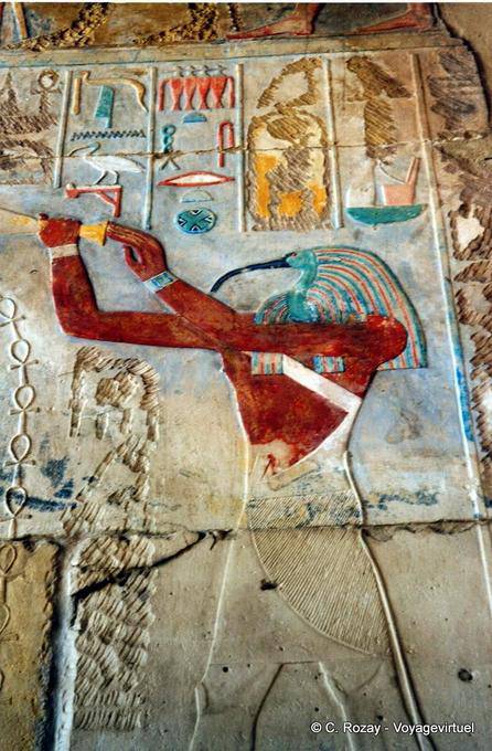 Der Gott Thoth in polychromen Grab im Tal der Könige - Aegypten