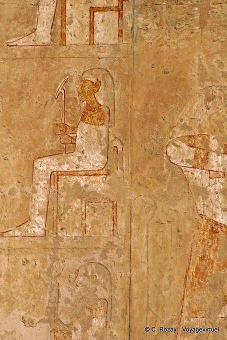 Königin Hatschepsut auf einem Thron sitzend, Deir el-Bahari - Aegypten
