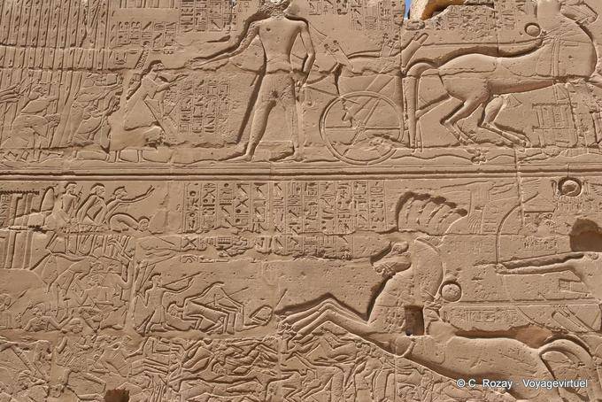 Kriegsszenen, Sethy 1 Karnak-Tempel - Aegypten