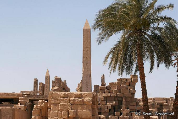 Die Palmen und Obelisken, archäologische Stätte von Karnak - Aegypten