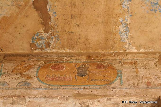 Cartridge mit dem Käfer, irdische Bild von Ra, (kheprer in ägyptischen), Karnak-Tempel - Aegypten