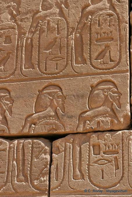 Cartridges Namen der Pharaonen, Karnak - Aegypten