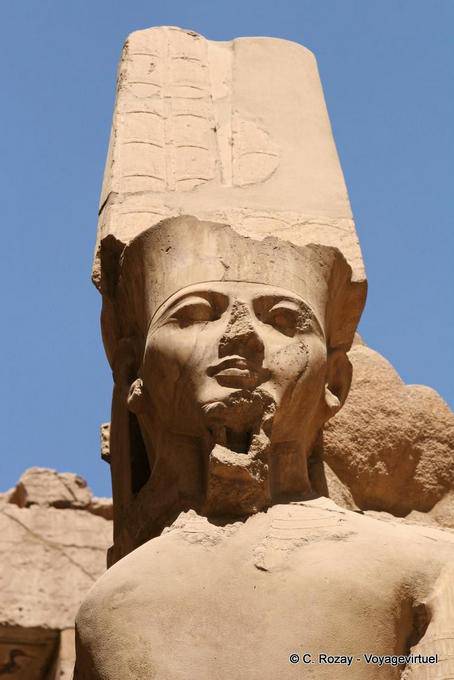 Statue Kopfschmuck, Gesicht des Tutanchamun, Karnak-Tempel - Aegypten