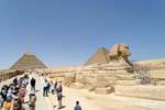 Sphynx in den Weg der Pyramiden von Gizeh, Ägypten.
