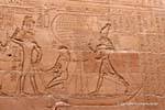 Battle of Horus gegen Seth, Fresko von koptischen, Ambulante Edfu Tempel gehämmert, Ägypten.