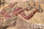 Fragment der Erleichterung polychrome Tempel von Esna, Ägypten.