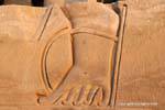 Sandale Fuß, Fragment der Erleichterung in hohlen, Kom Ombo Tempel, Ägypten.