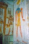 Farbige Fresken in einem Grab Tal der Könige, Ägypten.