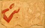 Angebote, die Hände, bunte Fragment Tempel der Hatschepsut, Ägypten.