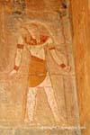 Wandbild eines Farb Horus Tempel der Hatschepsut, Ägypten.