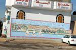 Wandgemälde feluccas auf dem Nil in Theben, New Qurna, Ägypten.