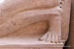 Nahaufnahme von einer geschnitzten Fuß, Karnak-Tempel, Ägypten.