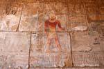 Kapelle der Hatschepsut, Farbrelief, Tempel von Karnak, Ägypten.