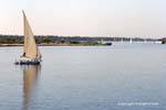 Felouca in den Mäandern des Flusses, Ägypten.