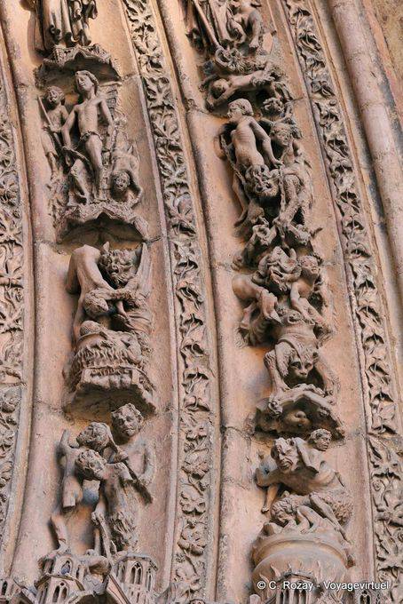 Verdammten Der Höllenqualen, zentrales Portal, León Kathedrale leiden - Spanien