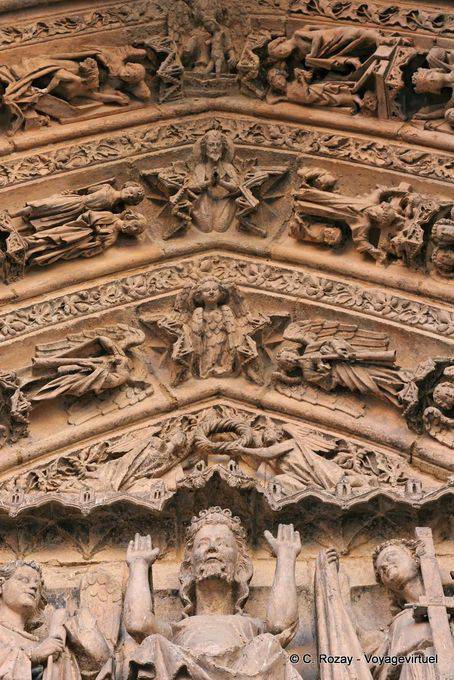 Christus seine Stigmata, Portada del Juicio Finale, Kathedrale von León, die - Spanien