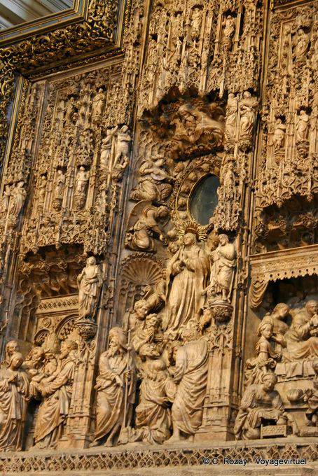 Detail der Retablo de la Asunción, Damián Forment, Nuestra Senora del Pilar in Saragossa - Spanien