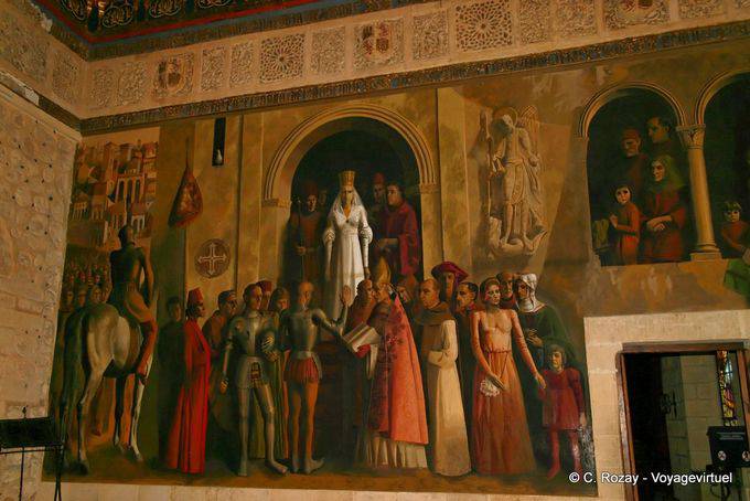 Sala de la Galera, Malerei der Proklamation als Königin Isabella der Katholischen, Segovia - Spanien