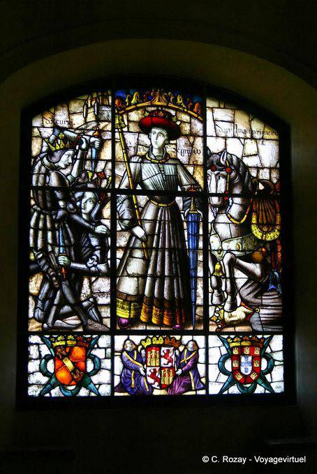 Buntglasfenster, die Heinrich II von Kastilien Sala Galera, Alcazar Segovia - Spanien
