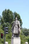 Statue von Diego Rodrigues, Puente de San Pablo, Burgos, Spanien.
