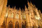 Gothic, in der Nacht gesehen, Kathedrale León, Spanien.