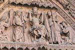Detail der Portada de la Virgen Blanca del Juicio o Finale, Kathedrale von León, Spanien.
