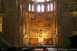 Altar mit Altarbild Maria gewidmet, von Nicolás Francés, León Kathedrale gemalt, Spanien.