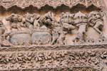 Szene aus der Hölle, Töpfe und Teufel, Kathedrale León, Spanien.