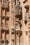Skulpturale Finesse der Fassade, die Kathedrale von Salamanca, Spanien.