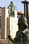 Goya Statue auf dem Platz Pilar in Saragossa, Spanien.