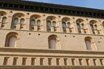 Fassade der Lonja, Blick von der Calle Don Jaime 1, Zaragoza, Spanien.