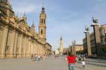 Zaragoza, Panorama-Plaza del Pilar, Spanien.