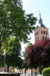 Glockenturm der Kirche San Esteban, Segovia, Spanien.