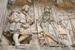 Christoph Columbus und Königin Isabella, Detail des Columbus-Denkmal, Plaza Colon, Madrid, Spanien.