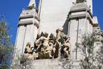 Die Gitanilla (Gruppe von Skulpturen), Monumento a Cervantes, Plaza de Espana, Madrid, Spanien.