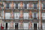 Madrid, Plaza Mayor, Malerei Fassaden, Spanien.