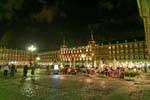 Madrid, Plaza Mayor, Nacht Terrasse, Spanien.