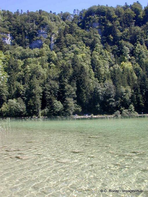 Grüne Lagune von Grand Lake Maclu Le Frasnois, Jura - Franche-Comté, Frankreich