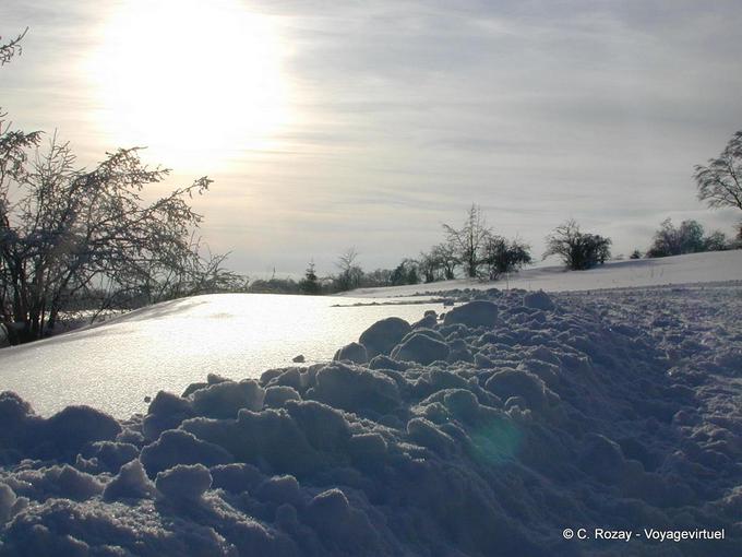 Wintersonne in Ober Doubs- Franche-Comté, Frankreich