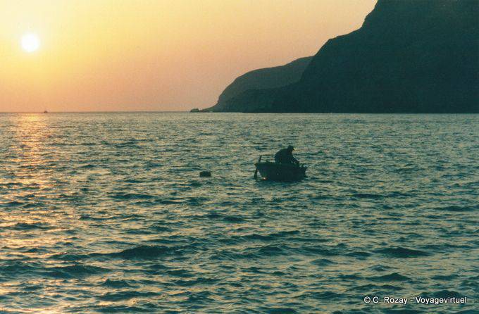 Fisherman bei Sonnenuntergang, Insel Anafi - Griechenland